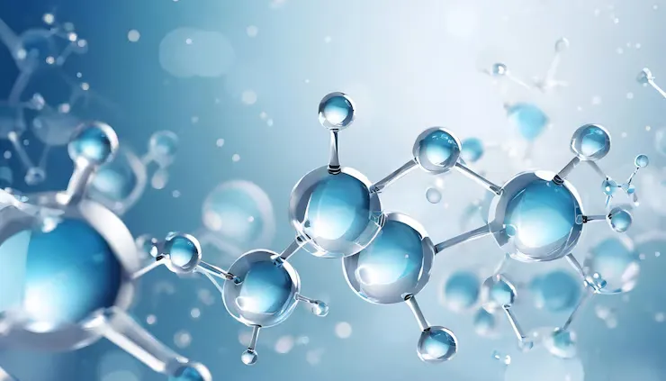 imageye imgi 98 glass molecules atoms light blue background concept biochemical pharmaceutical beauty medical 1197119 4543